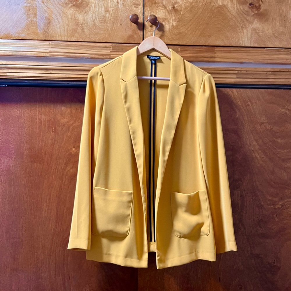 Topshop Oversized Boyfriend Blazer in mustard yellow